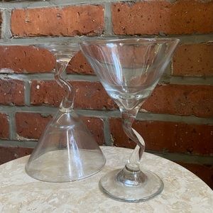 ( SOLD ) -Vintage Libbey Z Stem Martini Glasses - Set of 4